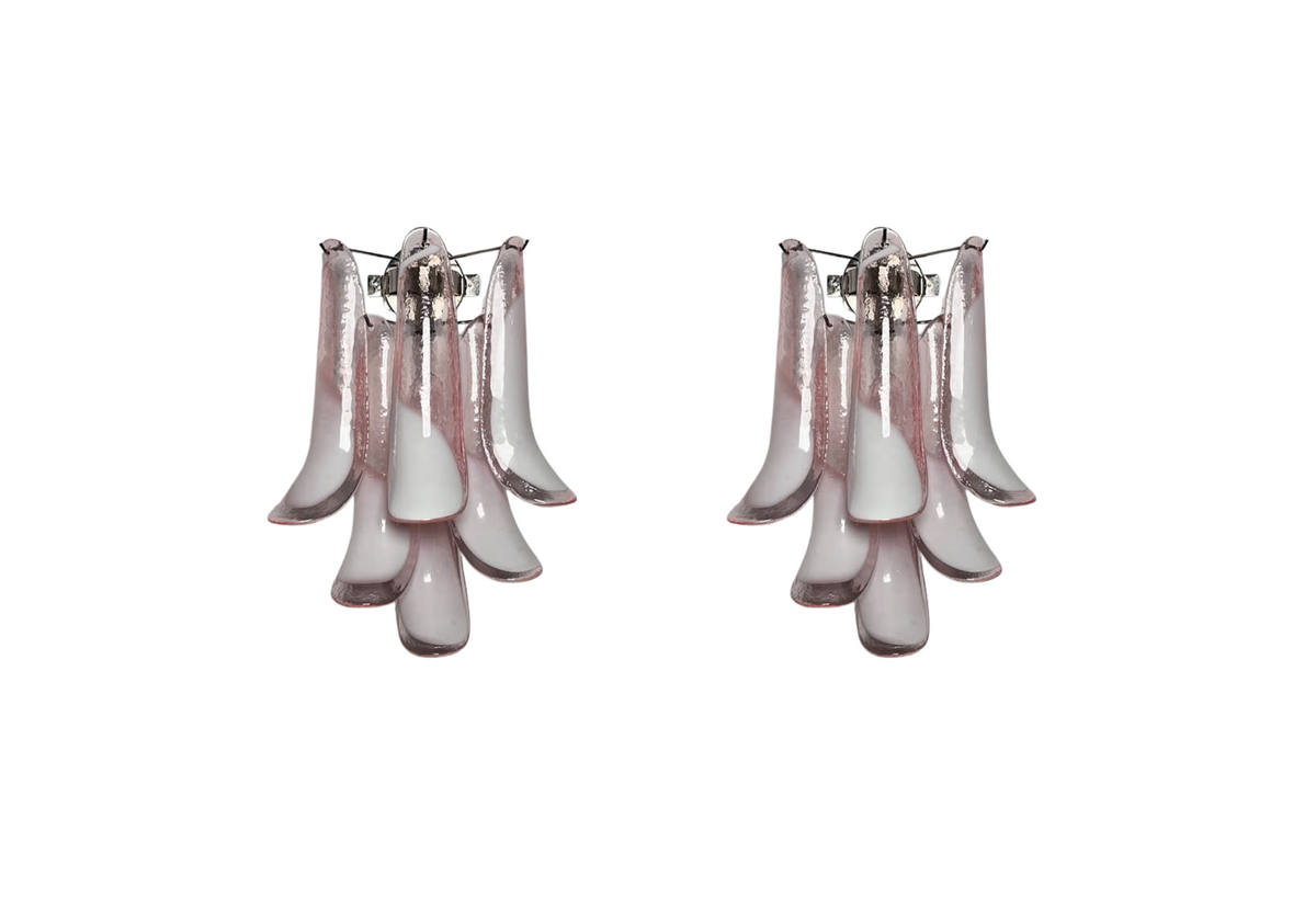 Murano wall Sconces - Mazzega - Pink glasses, vintage hand blown Murano glass, Assembly Vintage Dubai