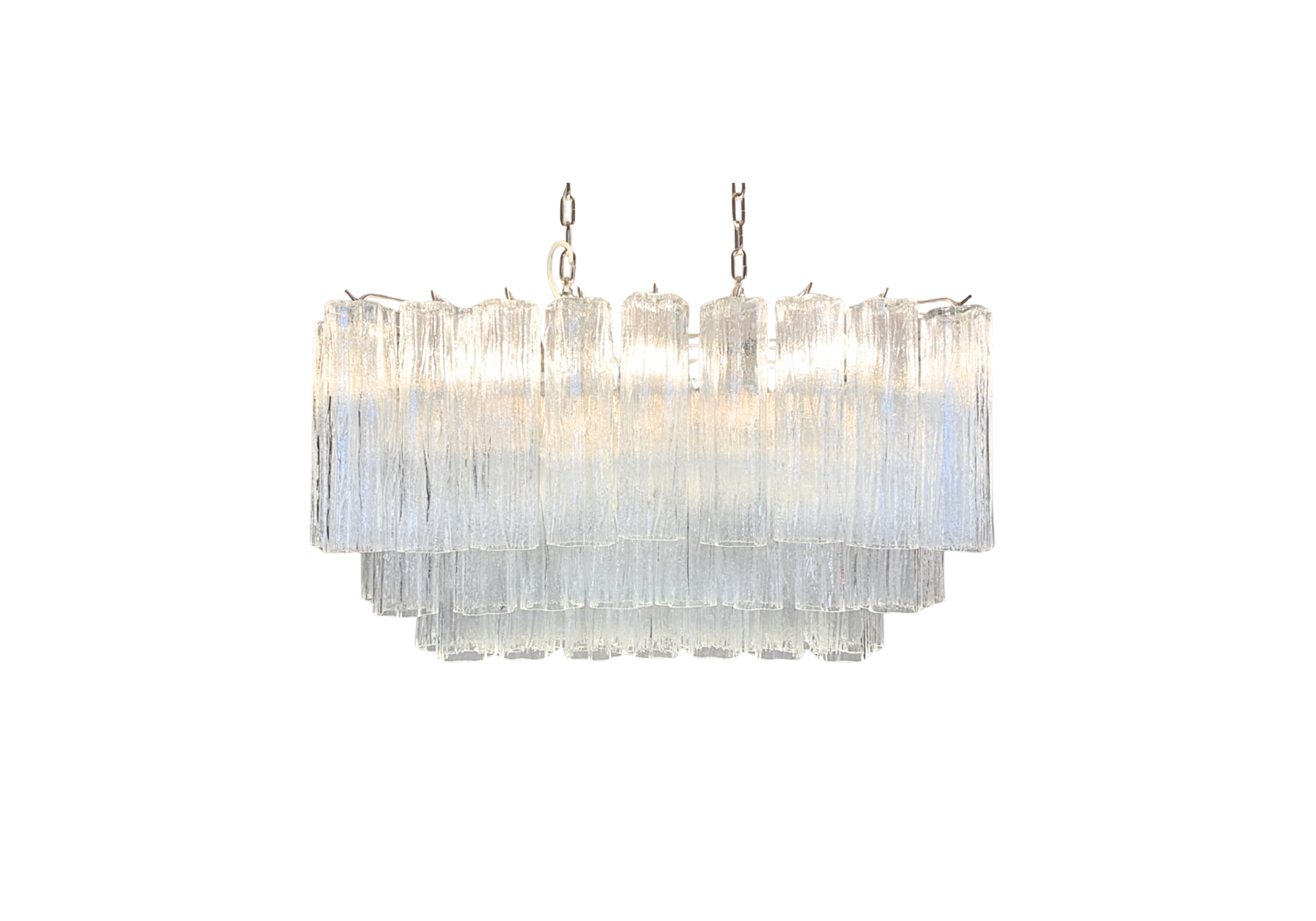 Murano tube Chandelier – 72 clear glasses