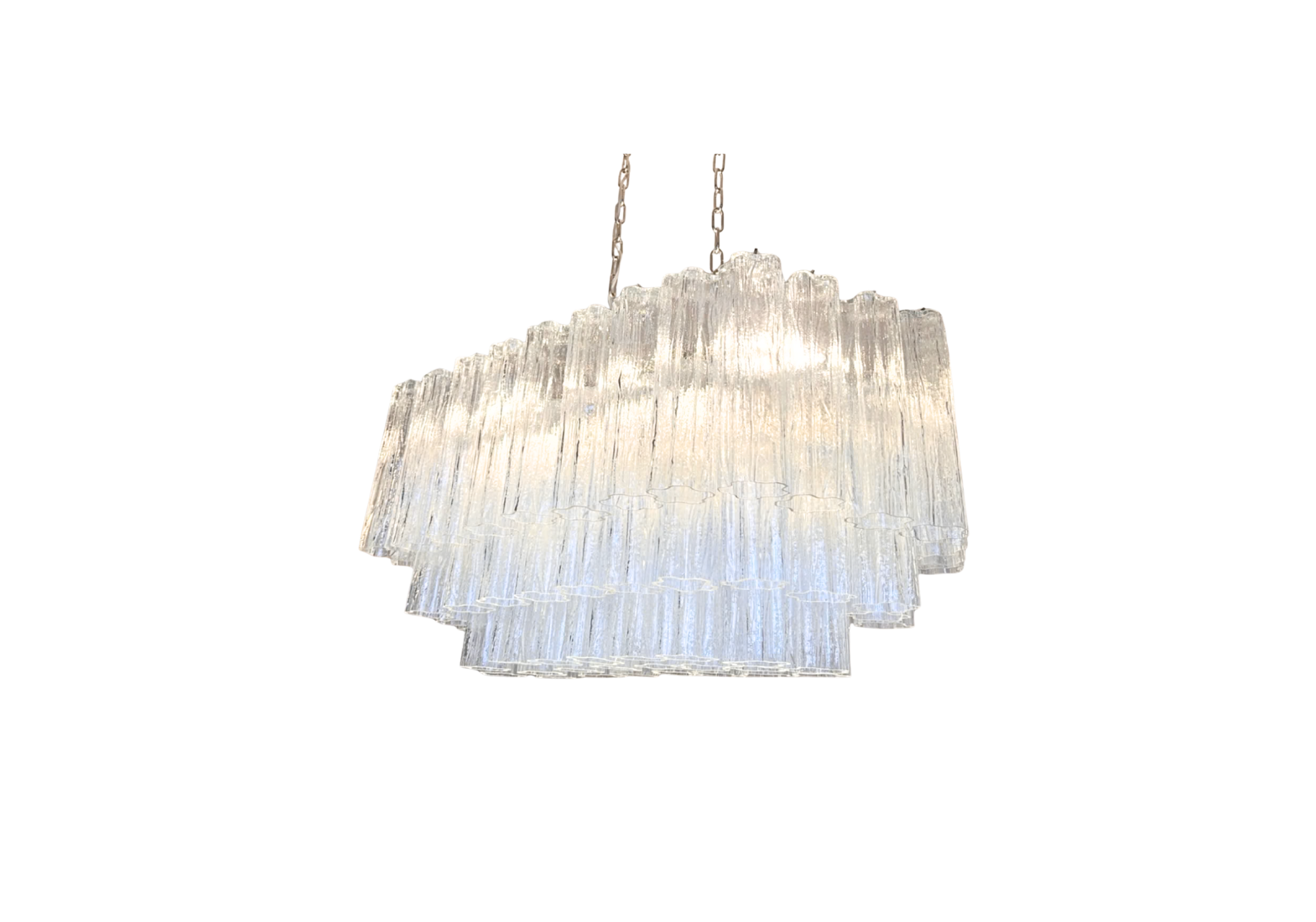 Murano tube Chandelier – 72 clear glasses