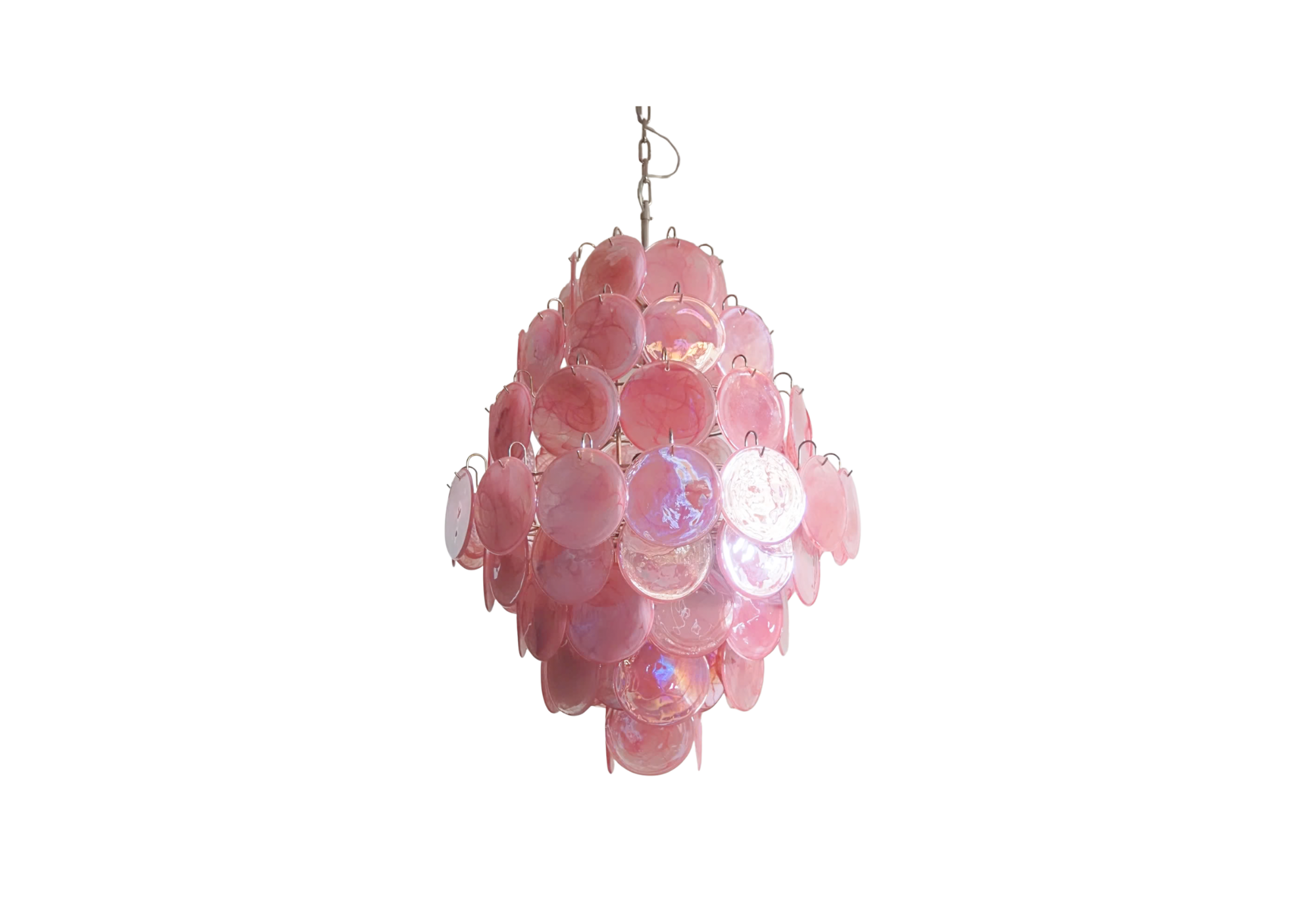 Murano chandelier – 87 pink alabaster disks