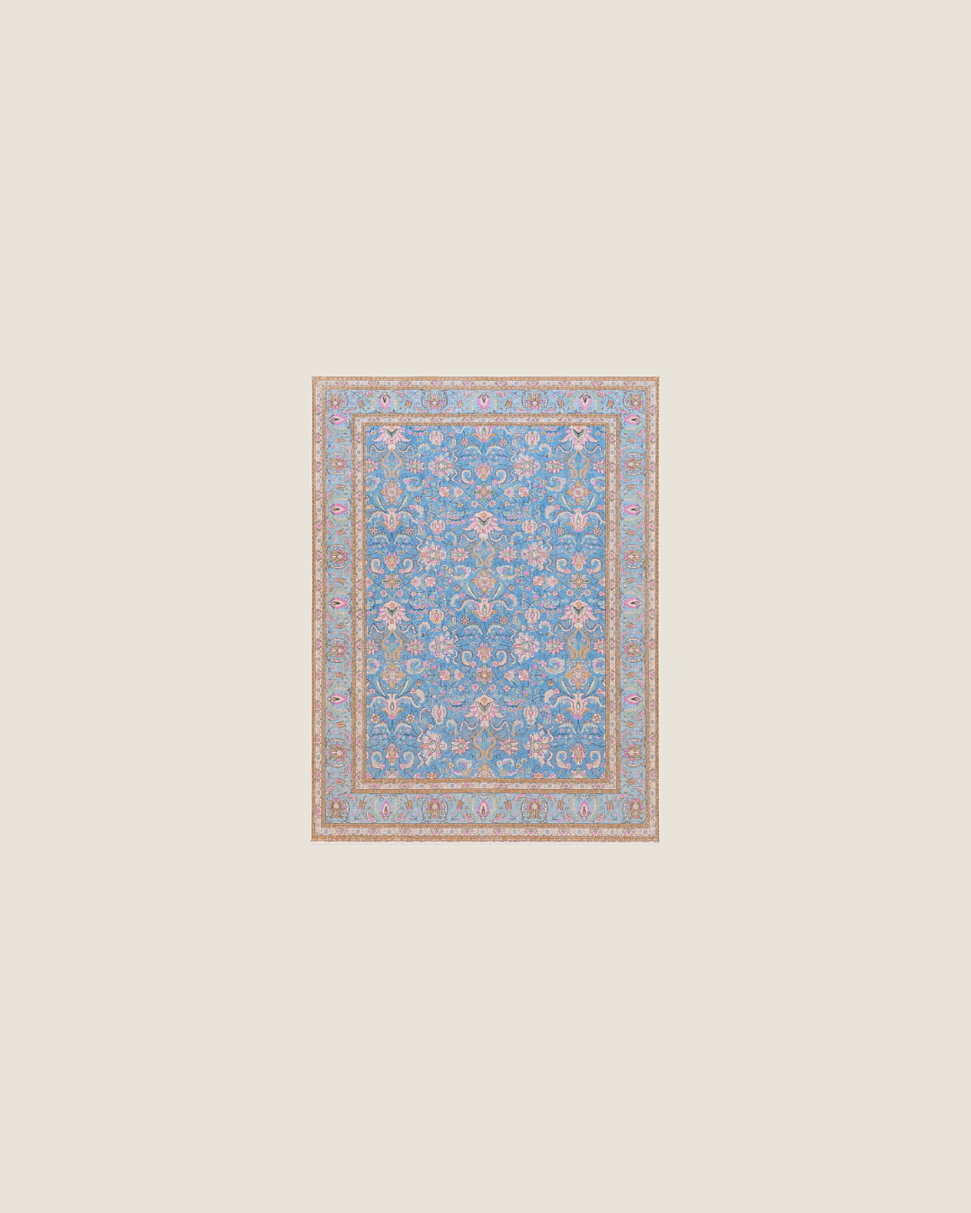 Tabriz Persian Carpet Dusty Teal