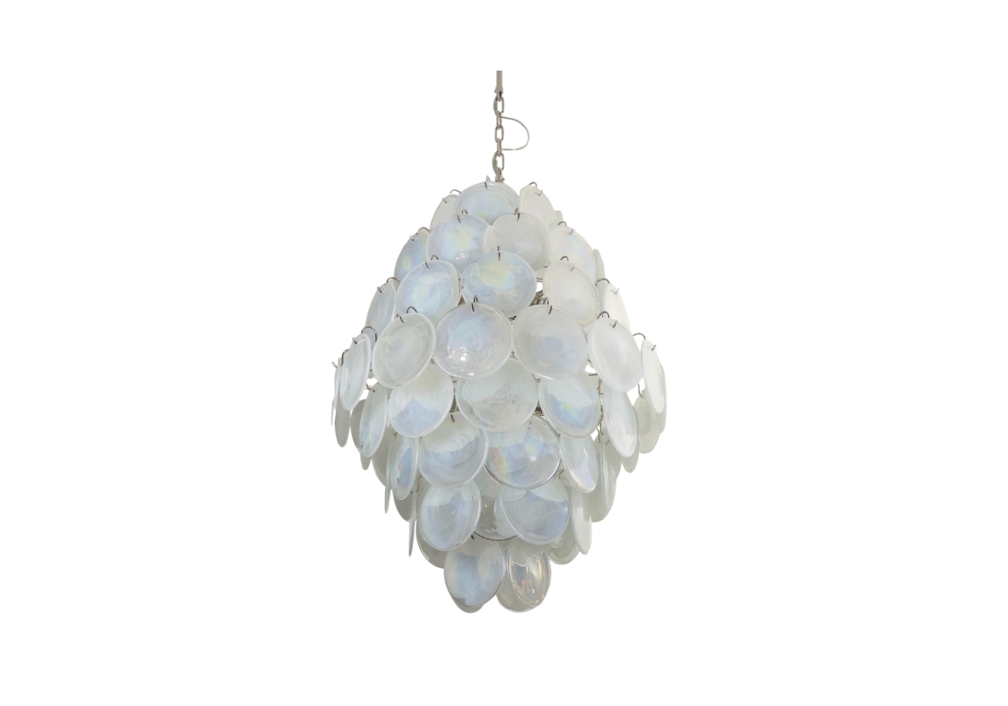 Murano chandelier – 87 white alabaster disks