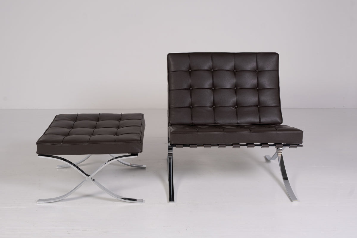 Barcelona Chair + Ottoman by Knoll, view 1 of 6, vintage, Assembly Vintage Dubai