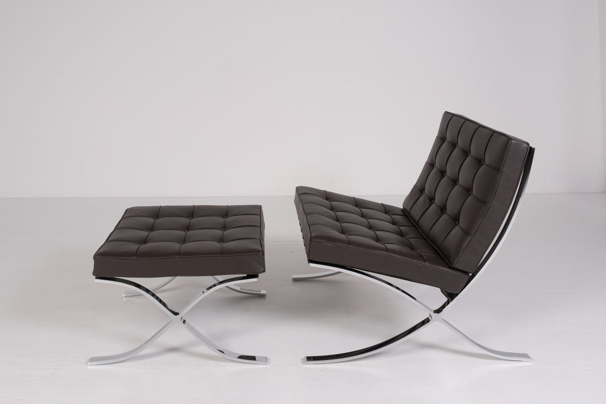 Barcelona Chair + Ottoman by Knoll, view 2 of 6, vintage, Assembly Vintage Dubai