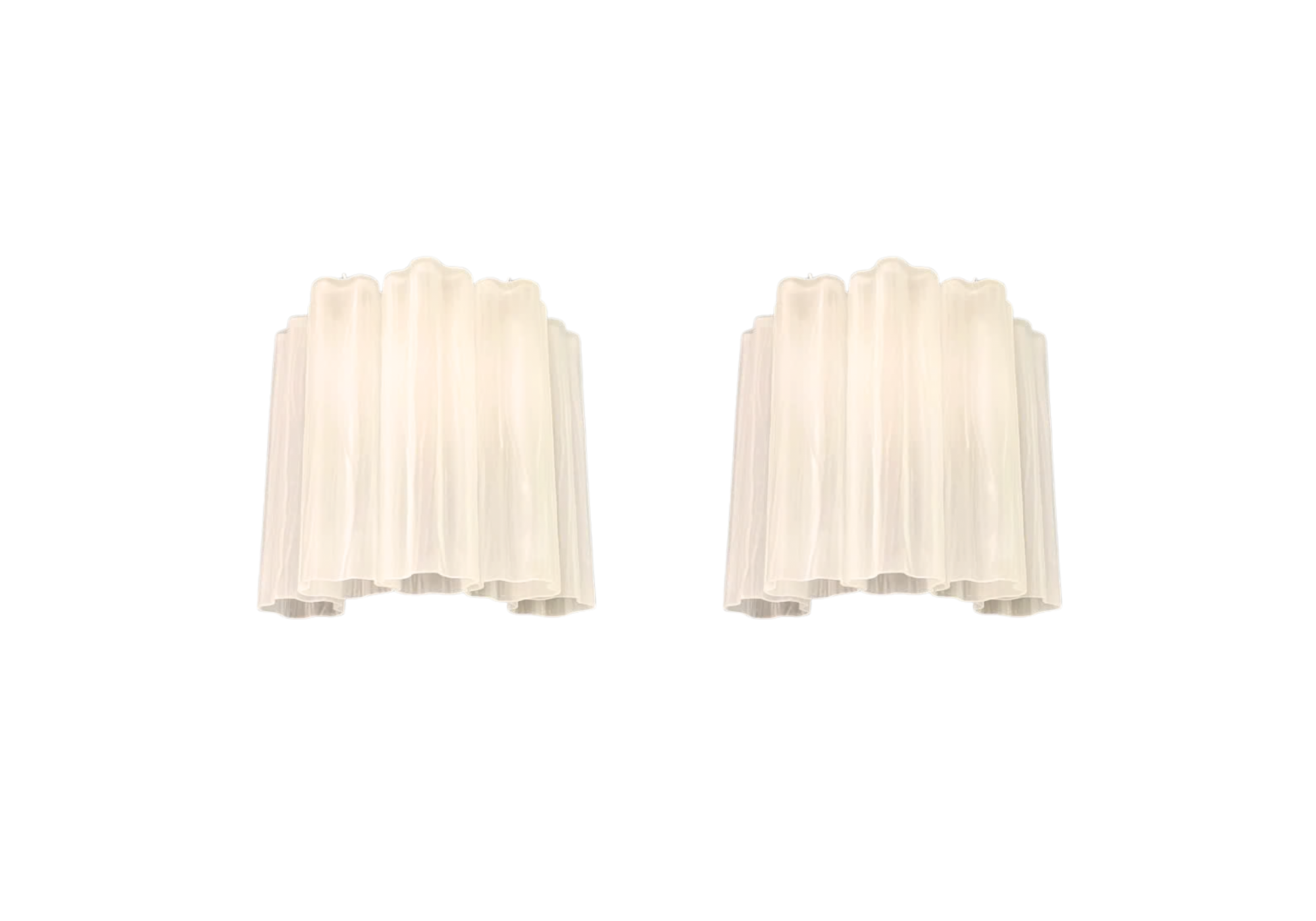 Pair of Murano wall sconces – 5  White glass tube