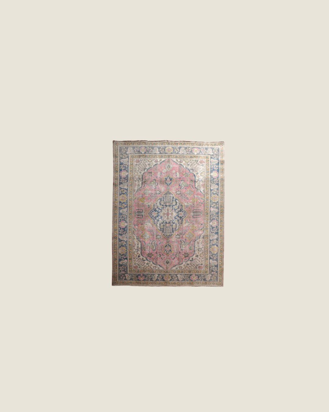 Tabriz Persian Carpet Blue Pink, view 1 of 2, vintage, Assembly Vintage Dubai