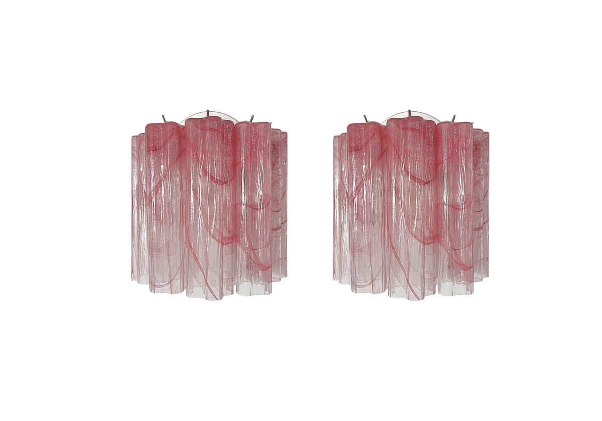 Murano wall sconces - 5 Marble Pink glass tube, vintage hand blown Murano glass, Assembly Vintage Dubai
