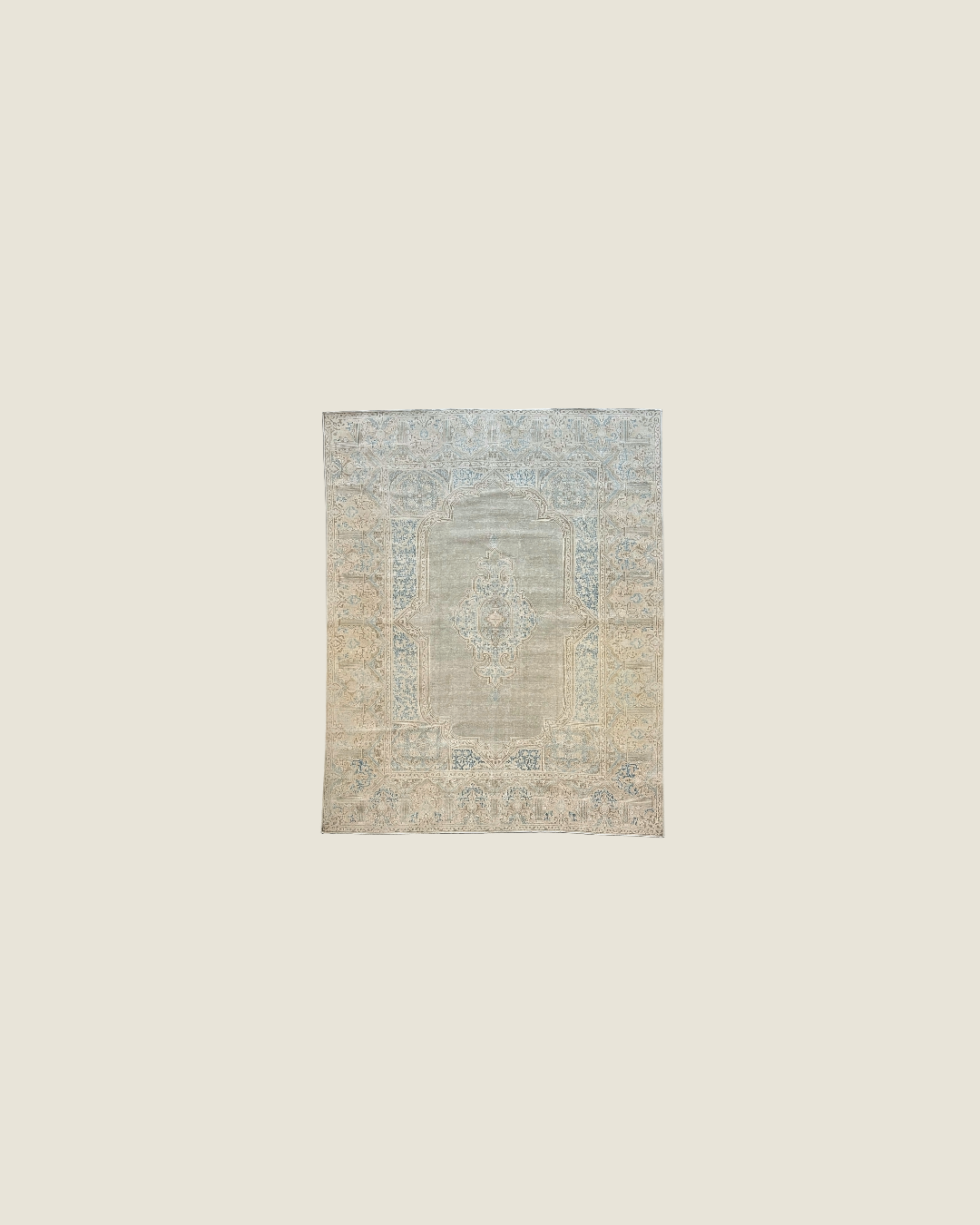 Persian Kerman Carpet Olive Blue