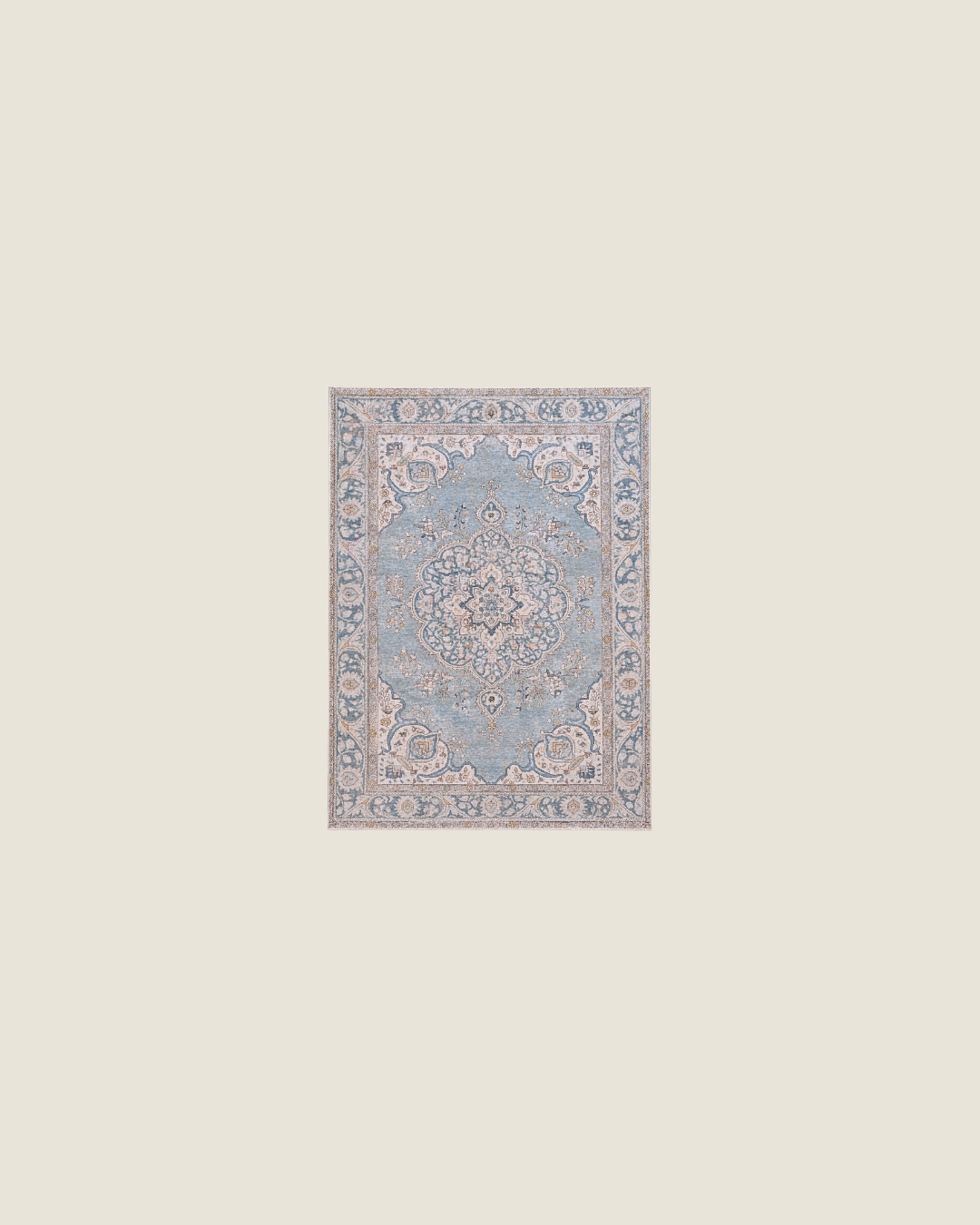 Tabriz Persian Carpet Dusty Blue & Ivory Medallion