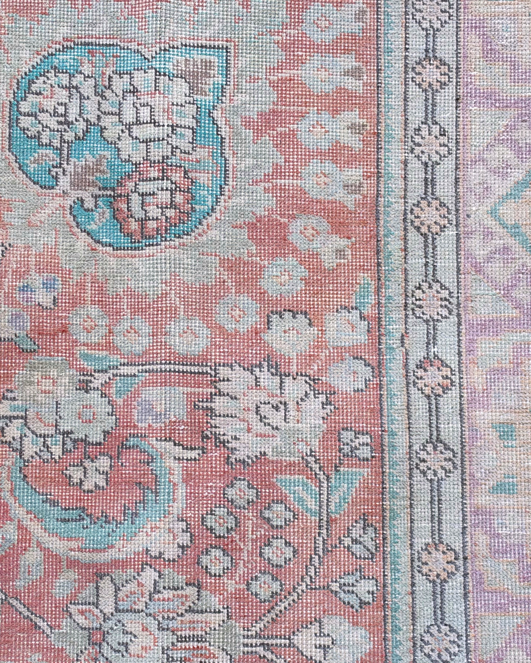 Tabriz Persian Carpet Burnt Peach Pink