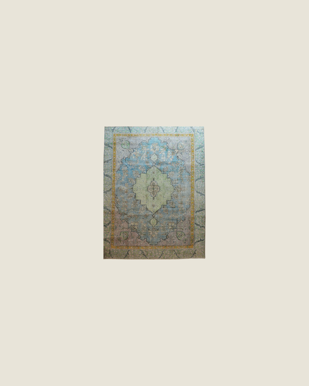 Tabriz Persian Carpet Pastel Blue Green, view 1 of 4, vintage, Assembly Vintage Dubai