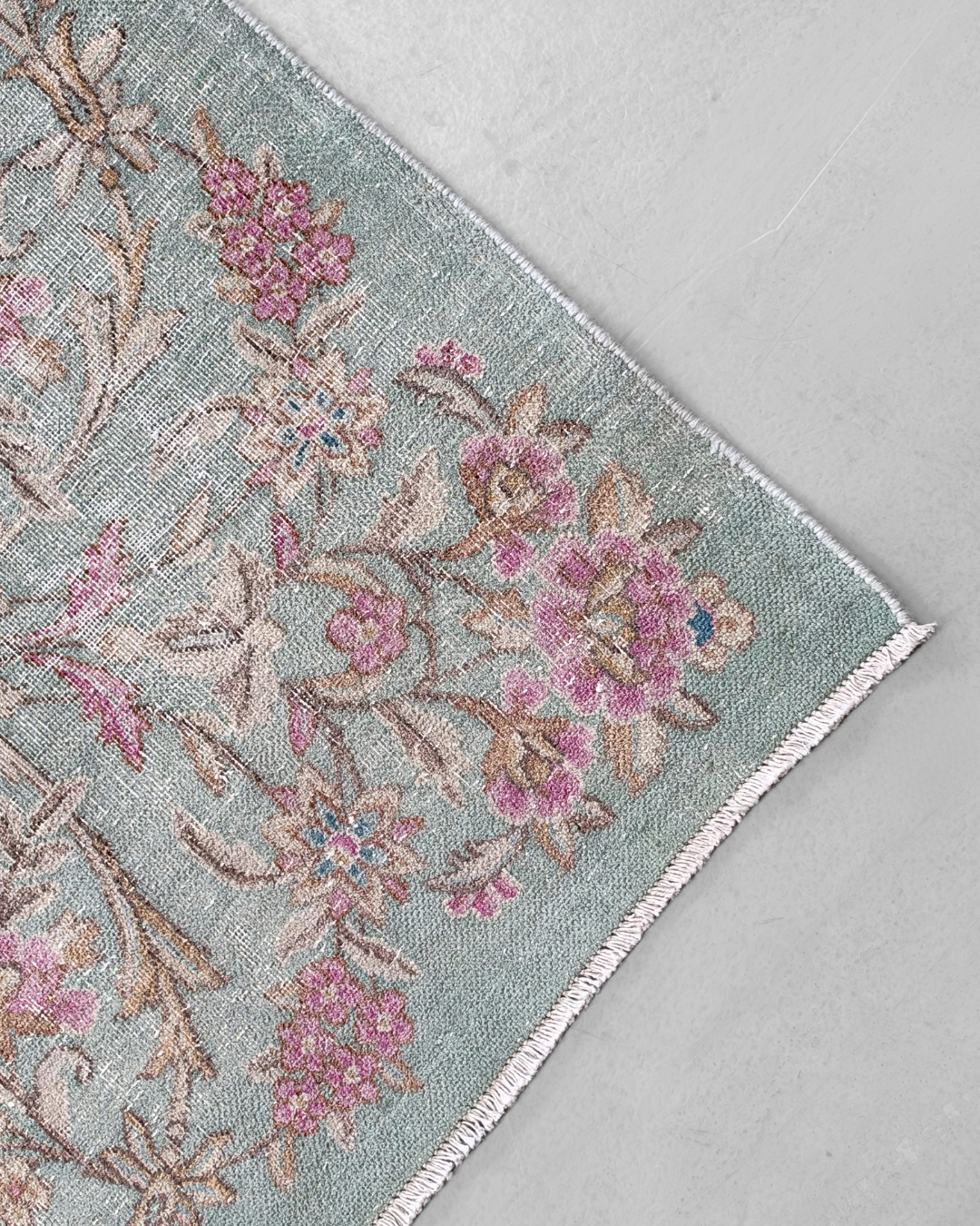 Kerman Persian Carpet Dusty Blue Floral