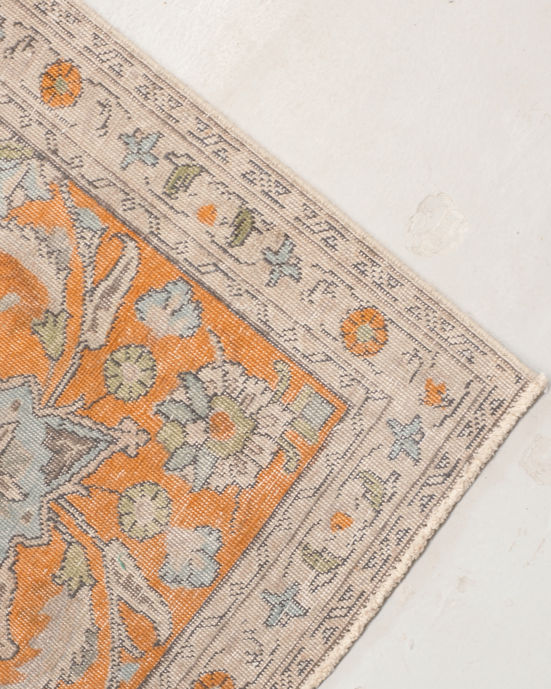 Tabriz Persian Carpet Green Orange