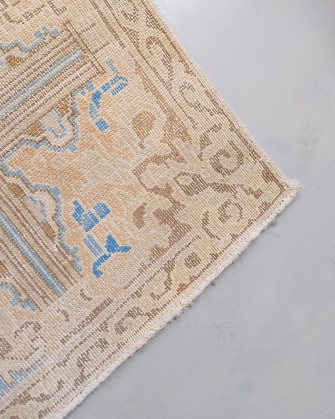 Persian Kerman Carpet Olive Blue