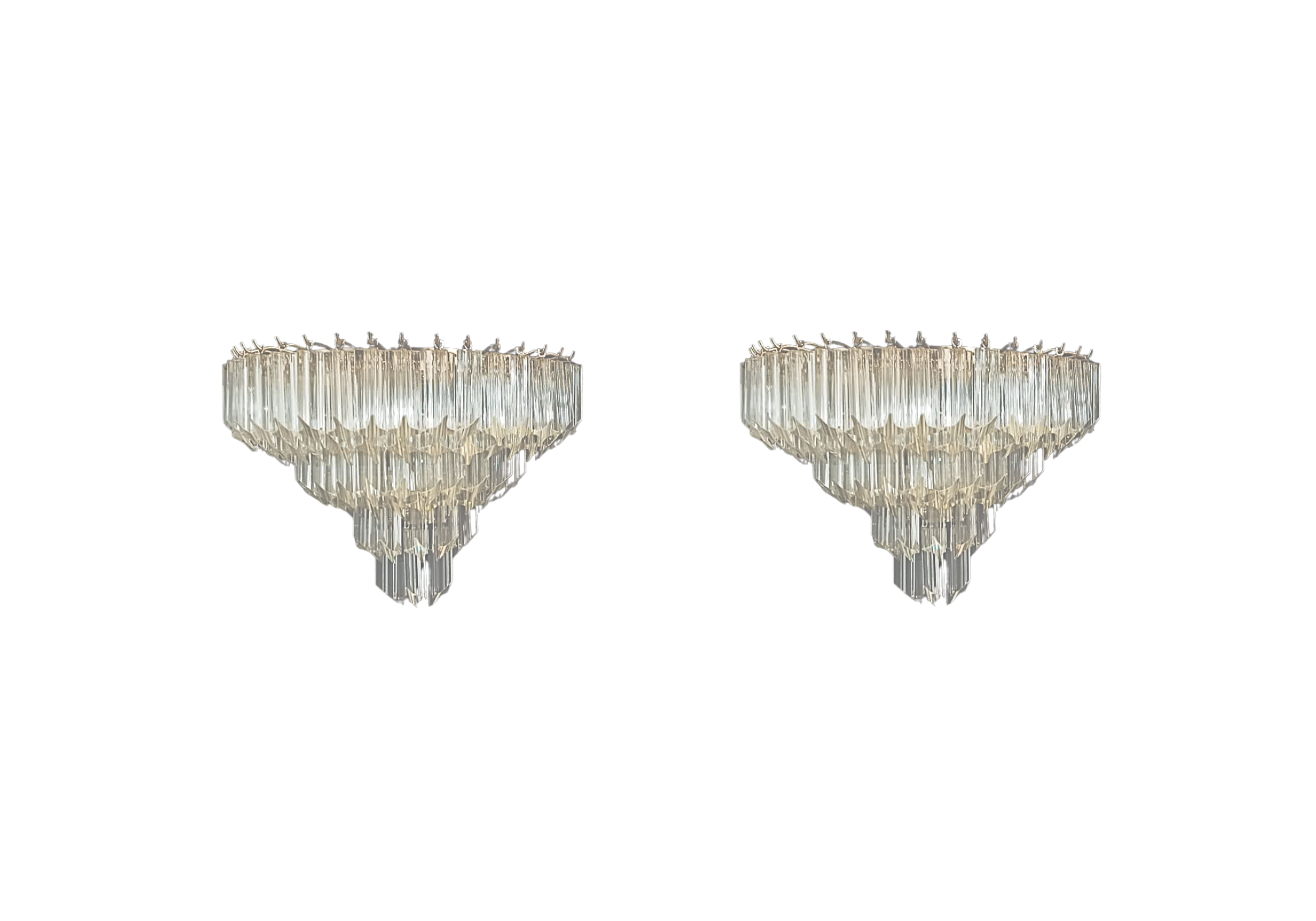 Pair of Murano wall Scones – 63 transparent quadriedri