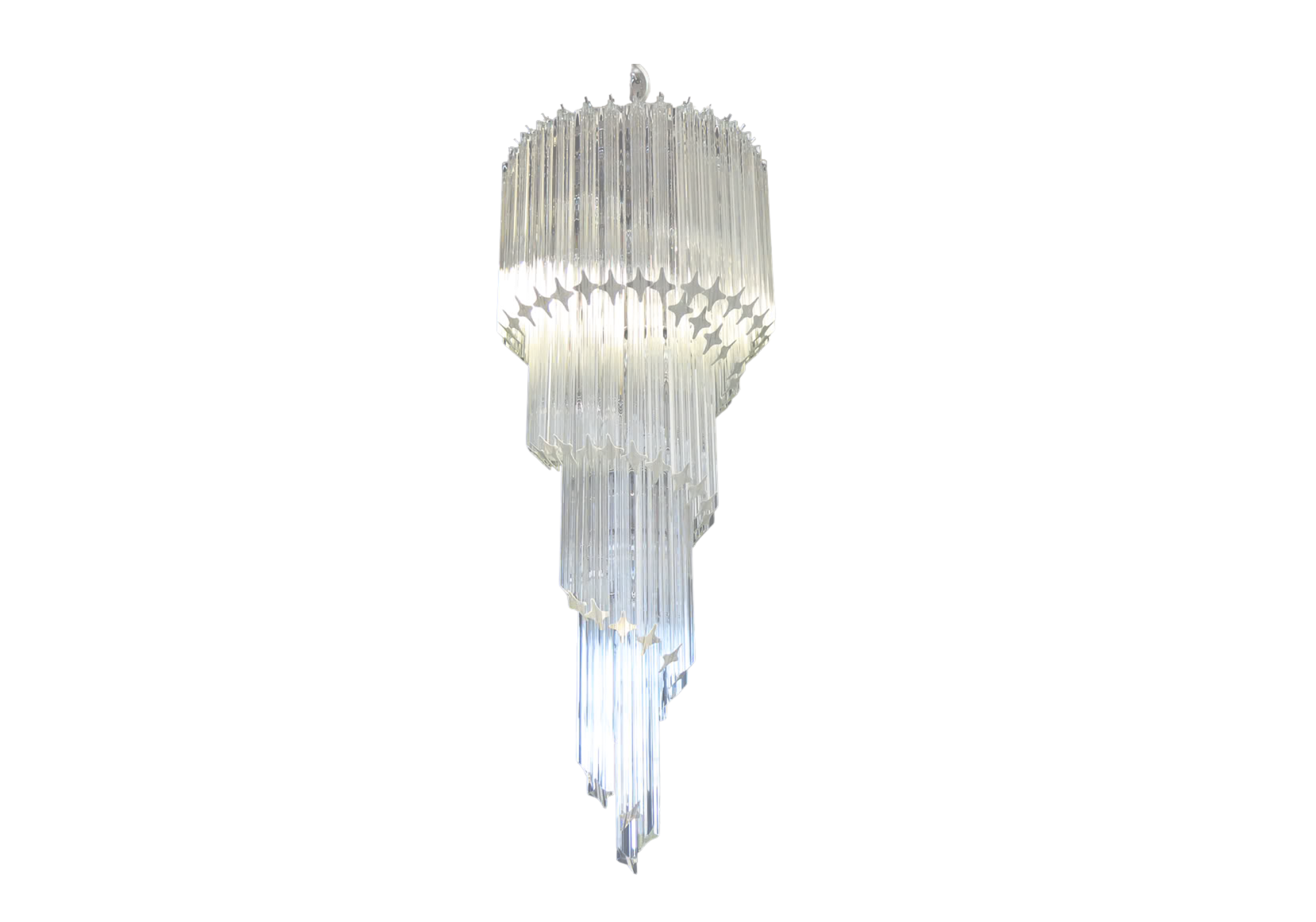 Murano Chandelier – 86 transparent quadriedri prism – Elena model