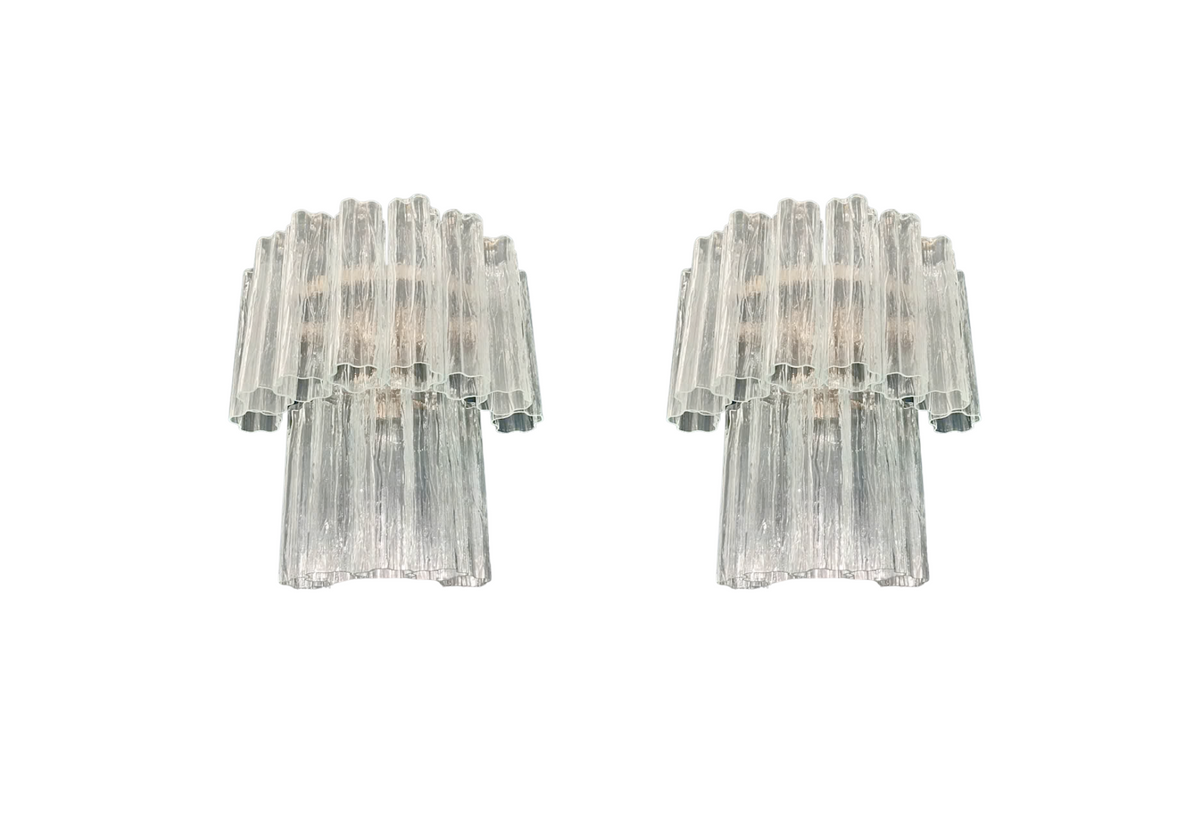 Murano - Mazzega -13 Transparent glass tube, vintage hand blown Murano glass, Assembly Vintage Dubai