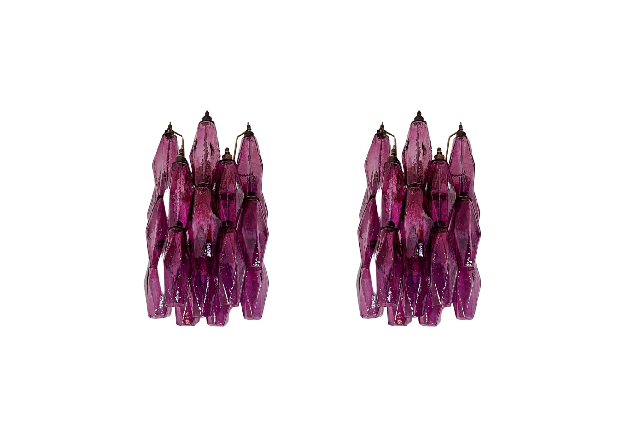 Pair of Murano Poliedri Amethyst wall sconces