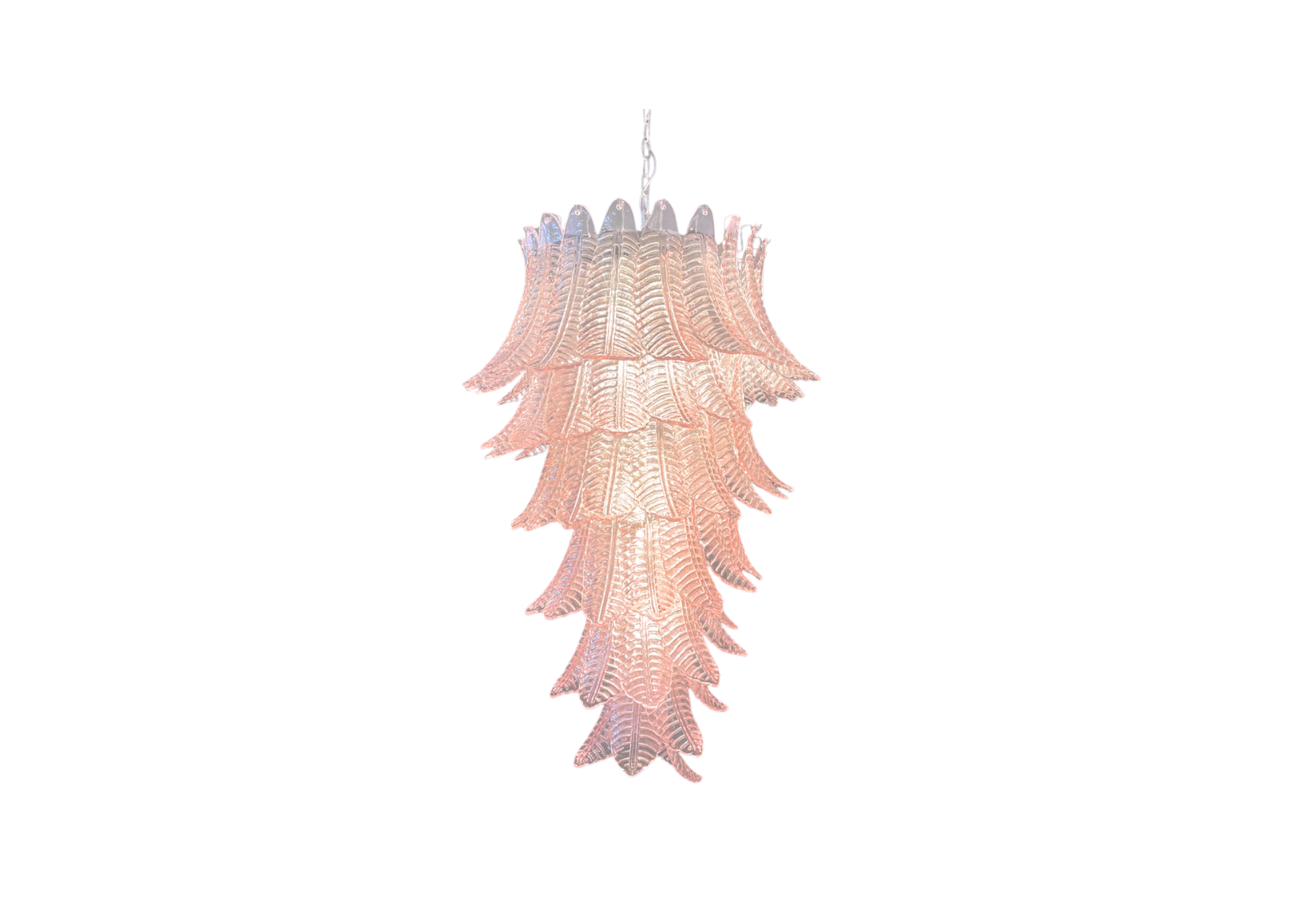 Felci Glass Spiral Chandelier - 83 Pink Glasses
