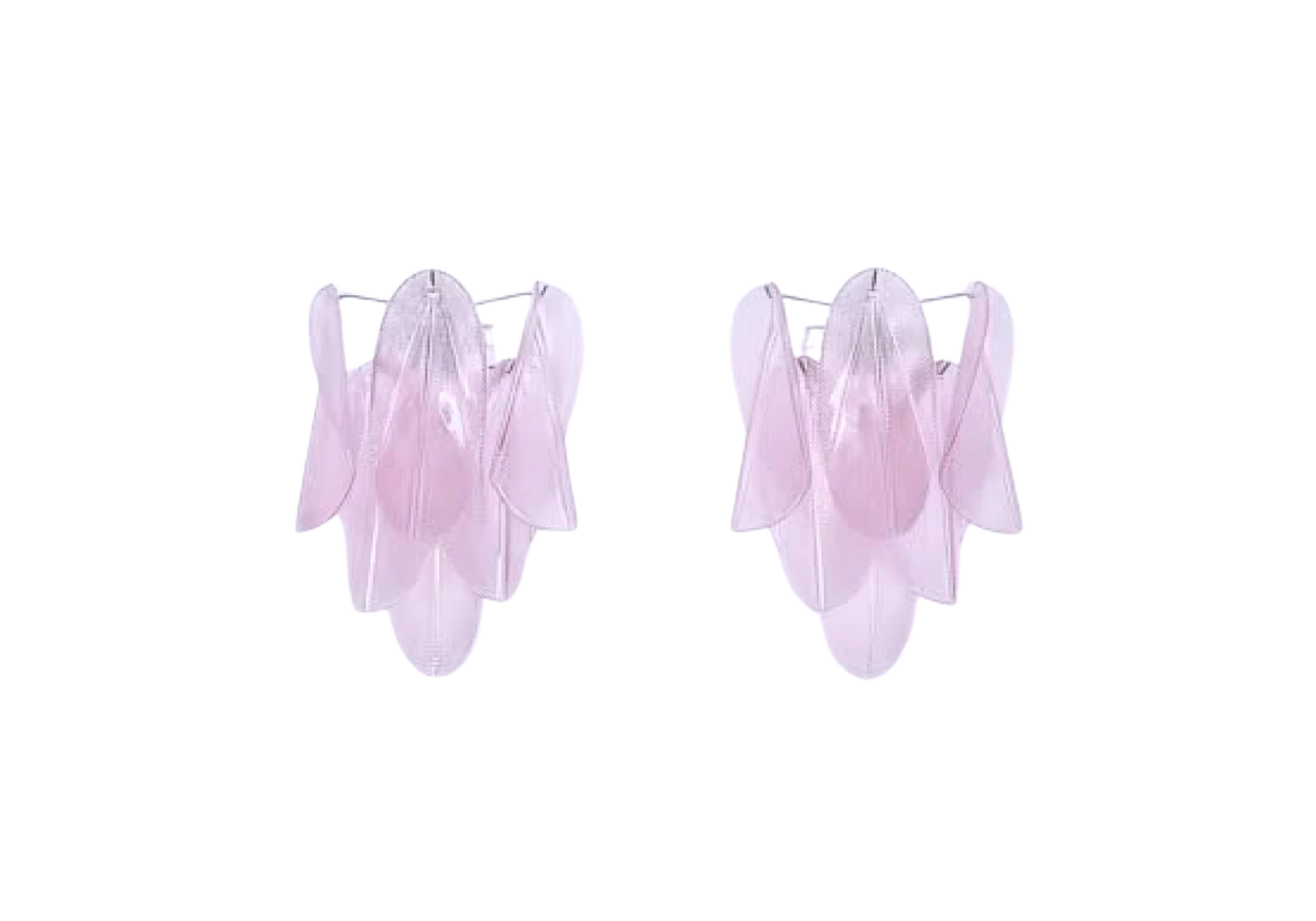 Pair of Murano Rondini Pink Wall Sconces