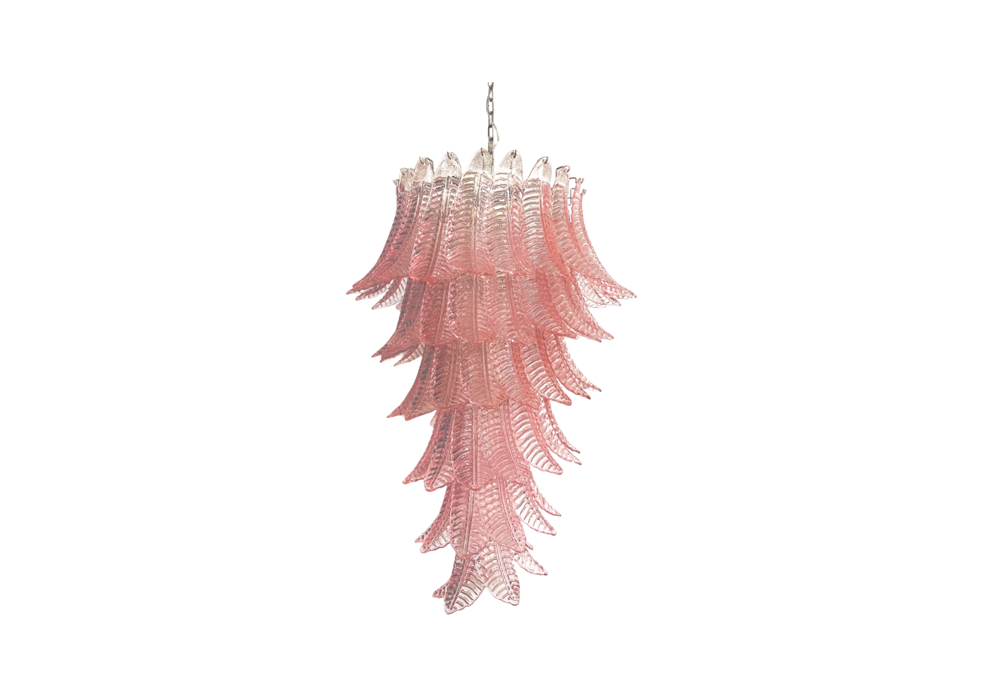 Felci Glass Spiral Chandelier - 83 Pink Glasses