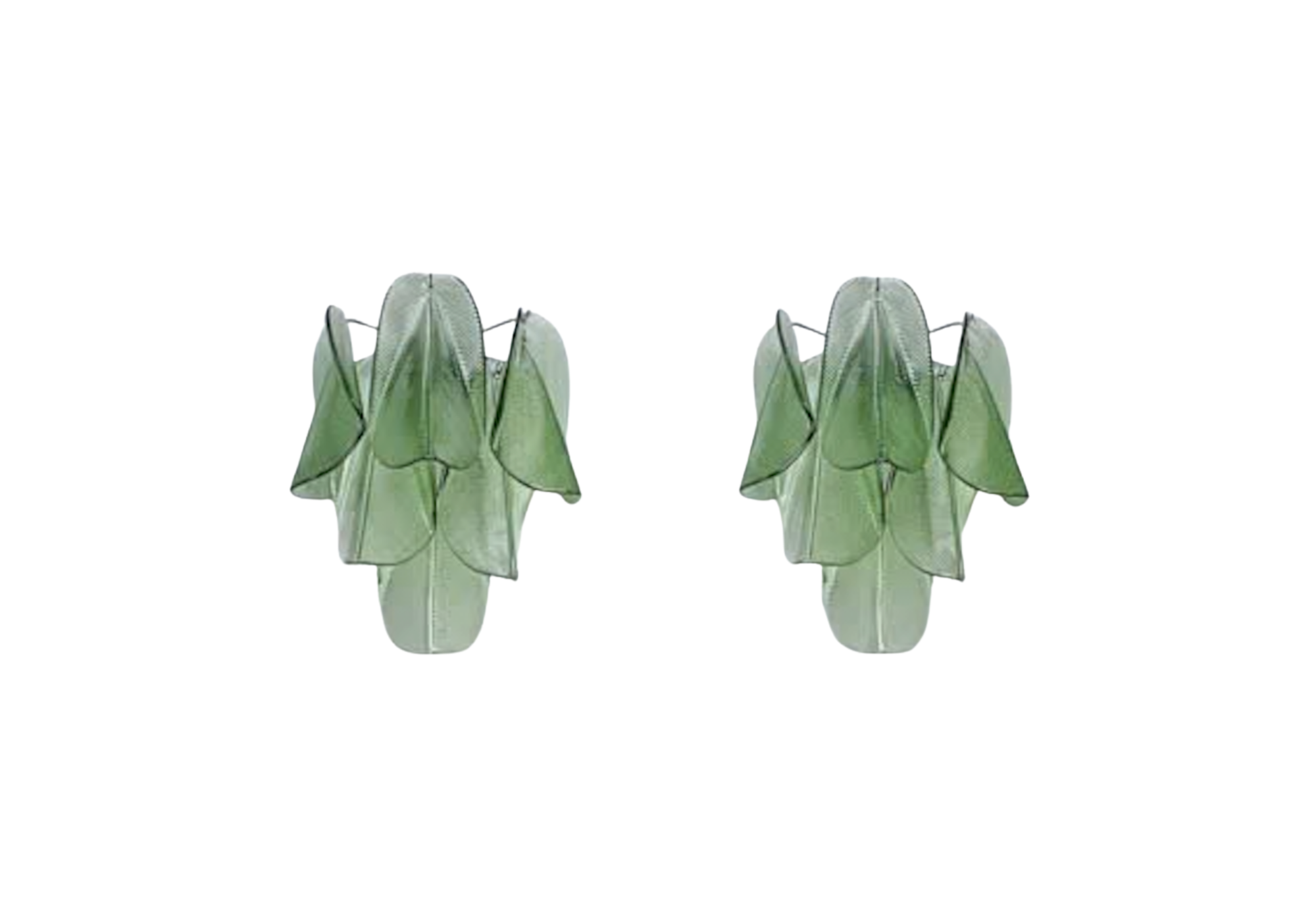 Pair of Murano Rondini Green Wall Sconces