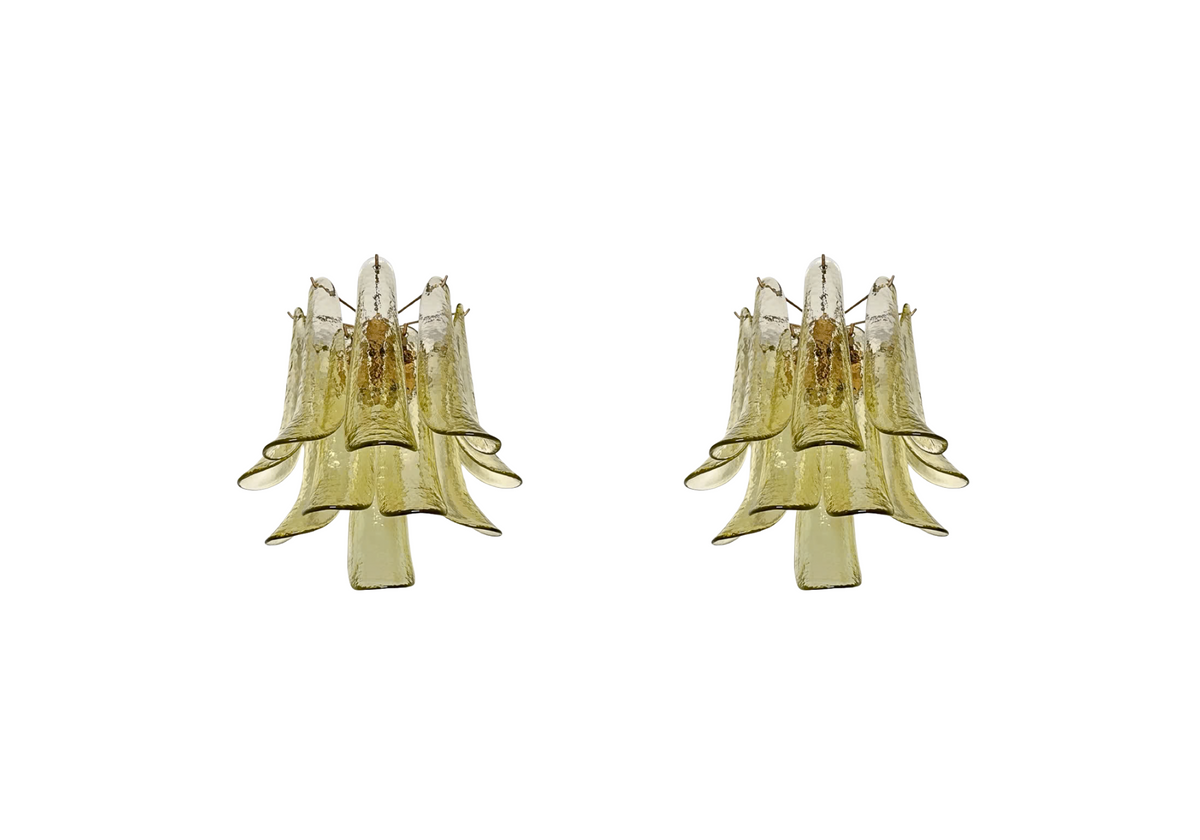 Murano wall lights - Mazzega - green glasses, vintage hand blown Murano glass, Assembly Vintage Dubai