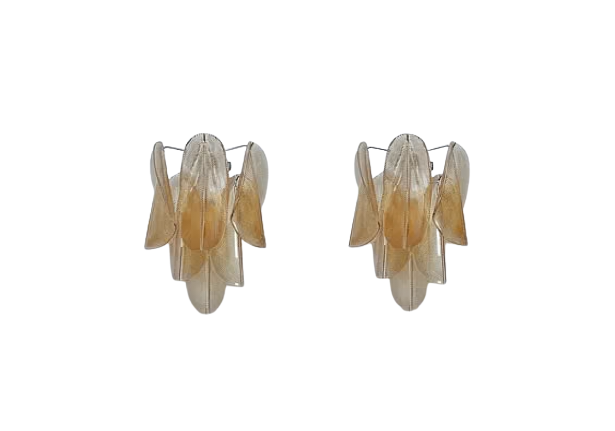 Pair of Murano Rondini Amber Wall Sconces