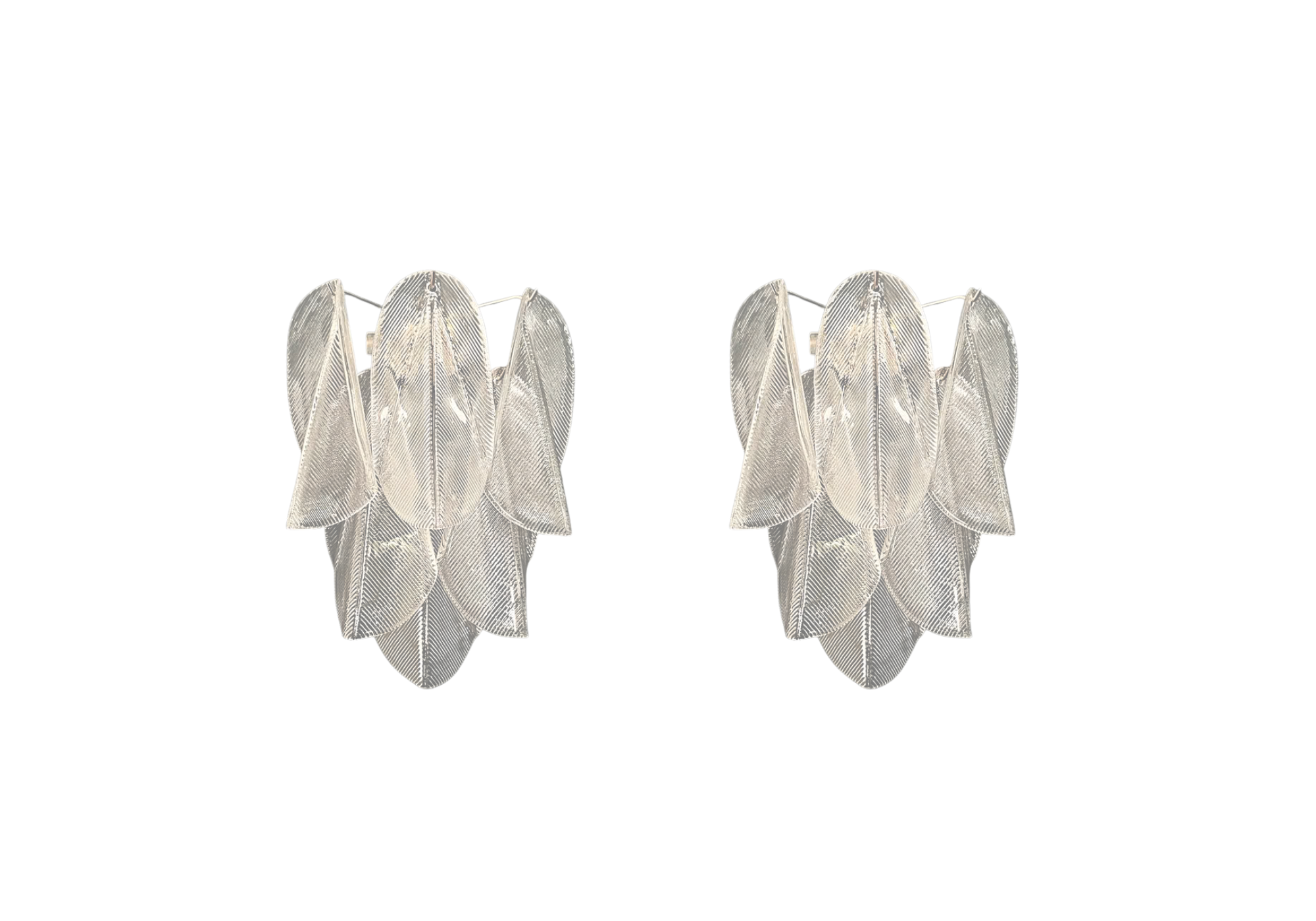 Pair of Murano Rondini Clear Wall Sconces