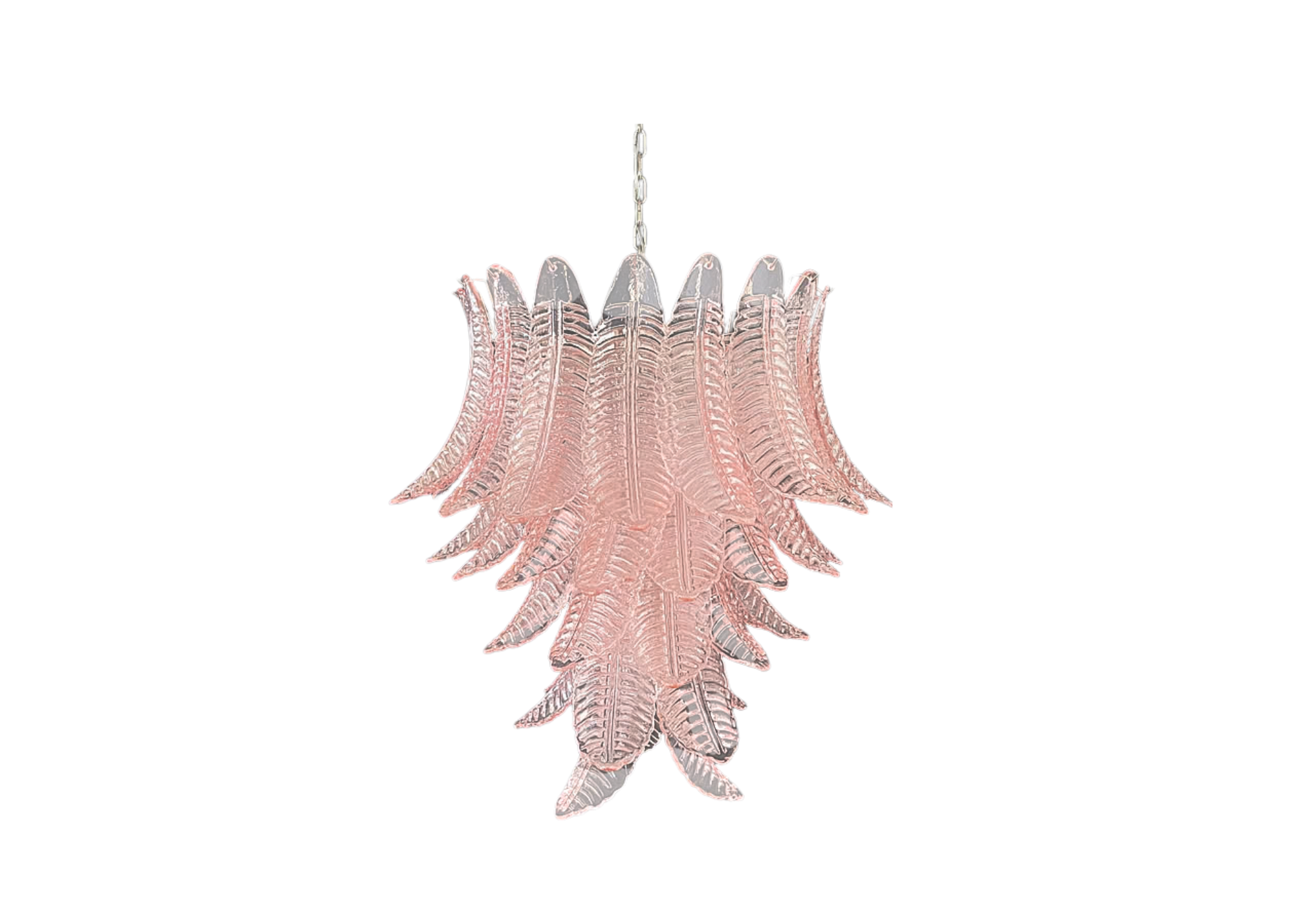 Murano chandelier – 52 Pink Felci Glass