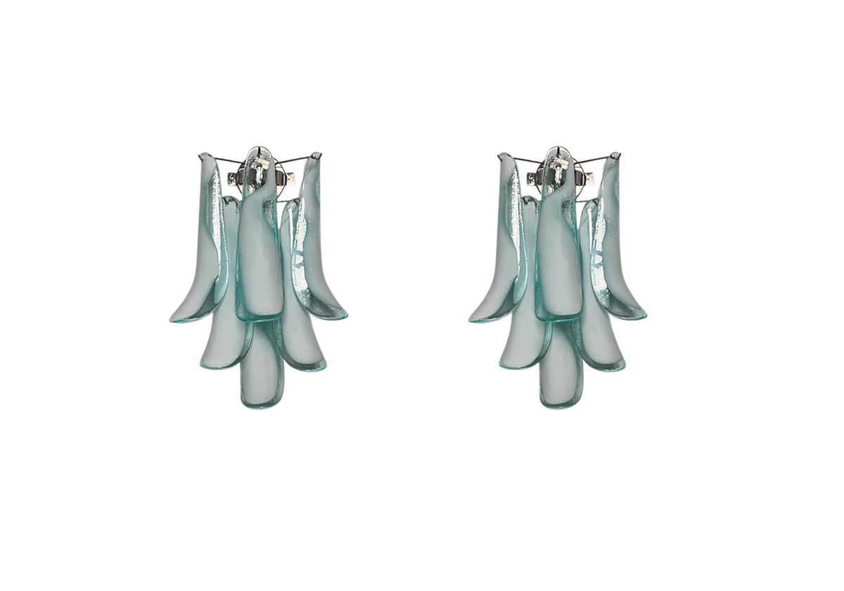 Murano wall Sconces - Mazzega - Turquoise glasses, vintage hand blown Murano glass, Assembly Vintage Dubai