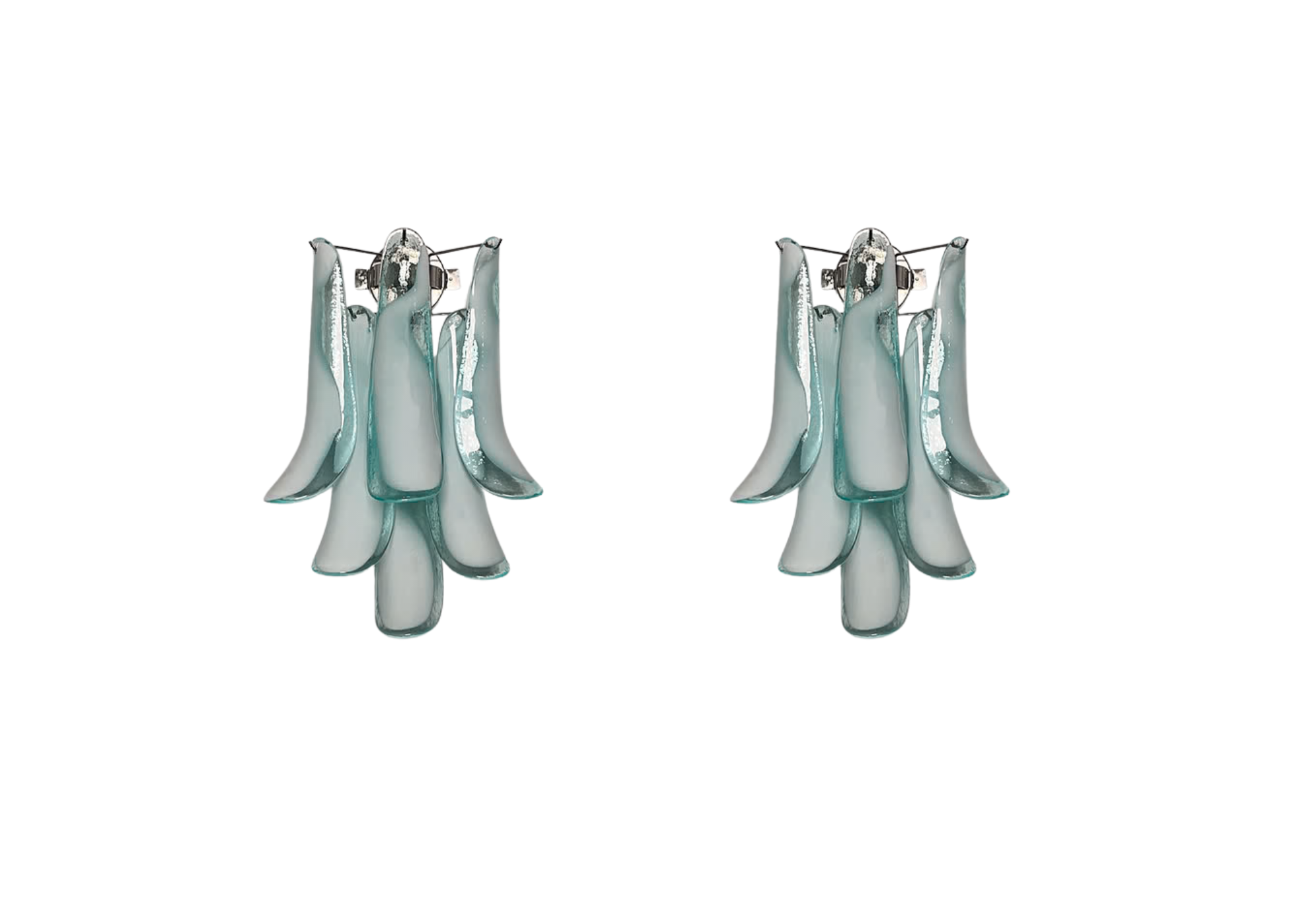 Pair of Murano wall Scones – Mazzega – Turquoise glasses