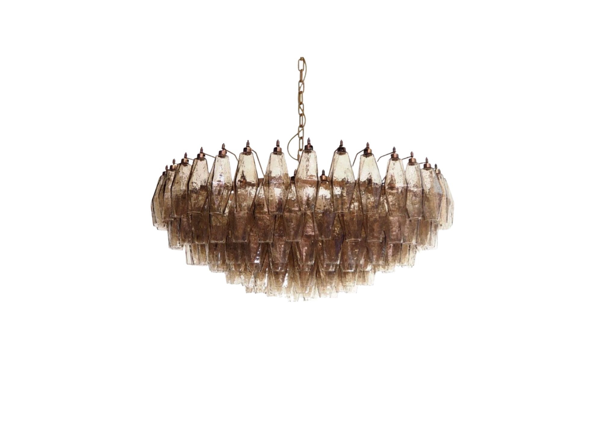 Murano Glass Chandelier - 185 smoked Poliedri