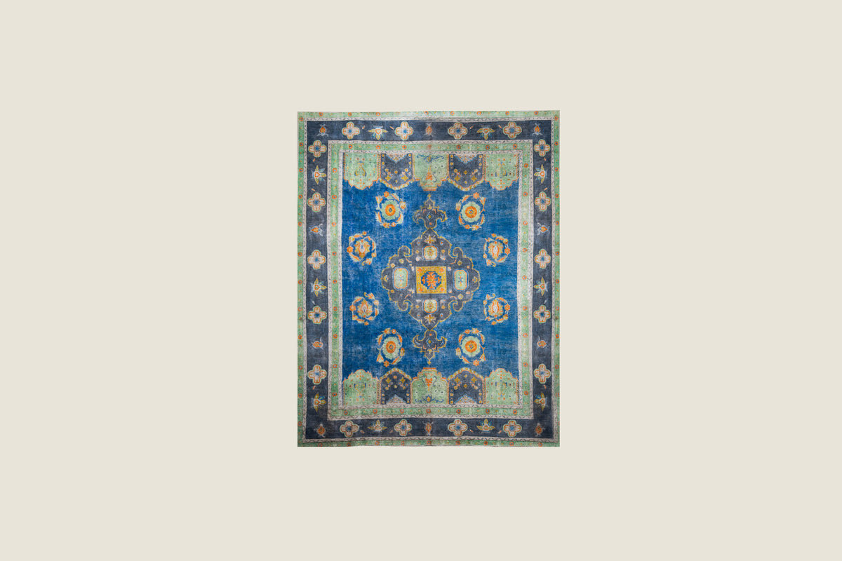 Persian Blue Carpet, view 1 of 4, vintage, Assembly Vintage Dubai