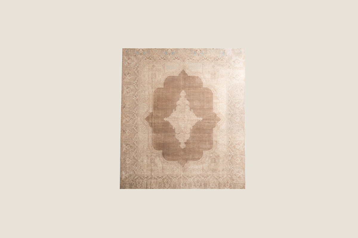 Persian Kerman Carpet Beige, view 1 of 4, vintage, Assembly Vintage Dubai