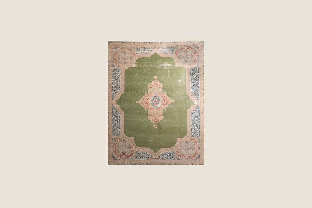 Persian Green Carpet, view 1 of 5, vintage, Assembly Vintage Dubai
