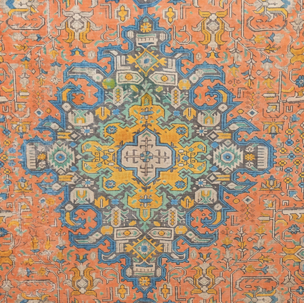 Tabriz Persian Carpet Orange, view 2 of 3, vintage, Assembly Vintage Dubai