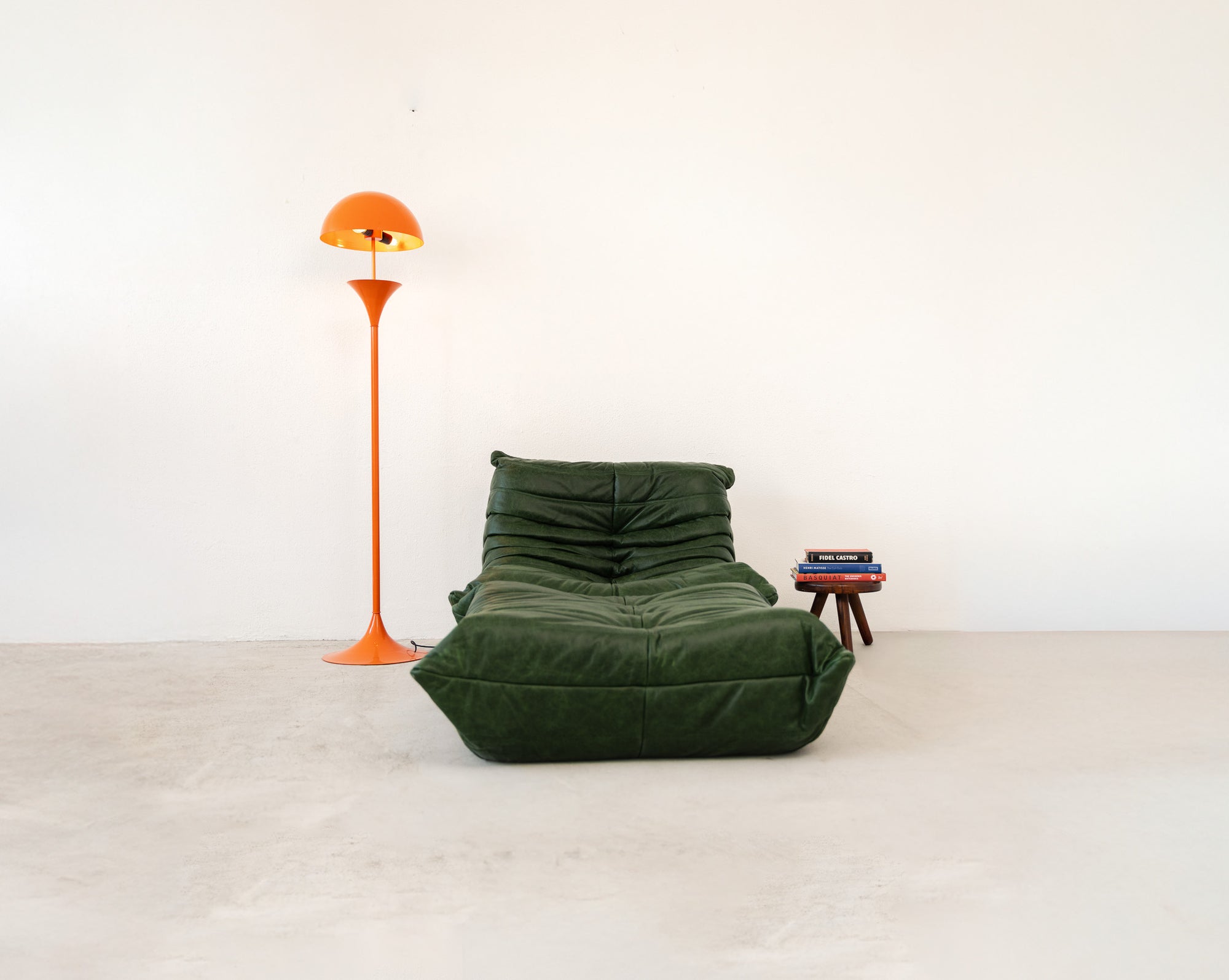 Classic French Fireside Togo Seat with Ottoman