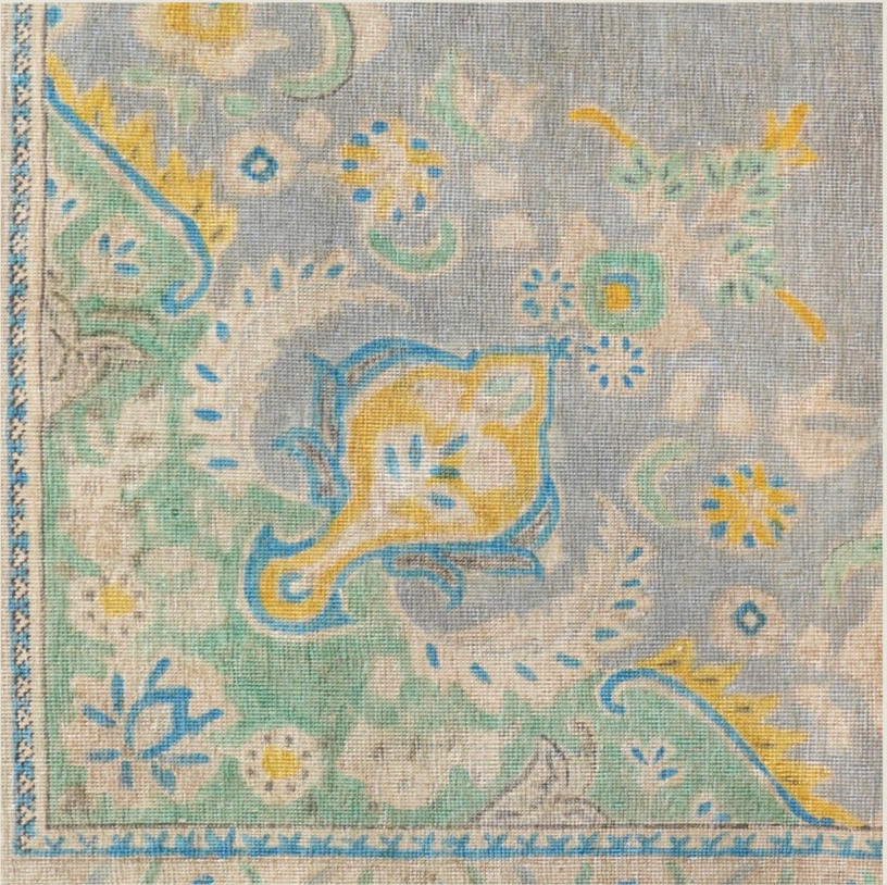 Tabriz Persian Carpet Yellow Lavender, view 2 of 4, vintage, Assembly Vintage Dubai