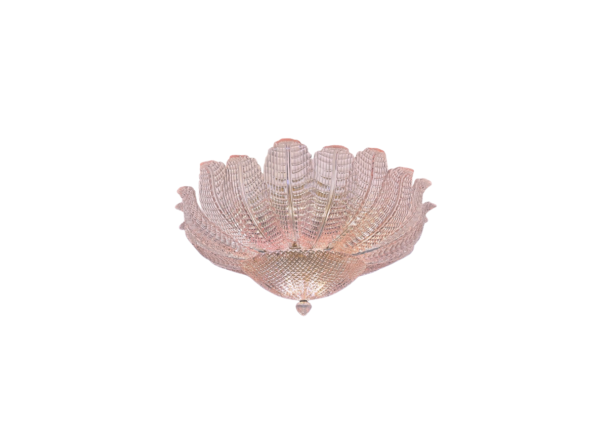 Flower Ceiling Murano Lamp Pink, vintage hand blown Murano glass, Assembly Vintage Dubai