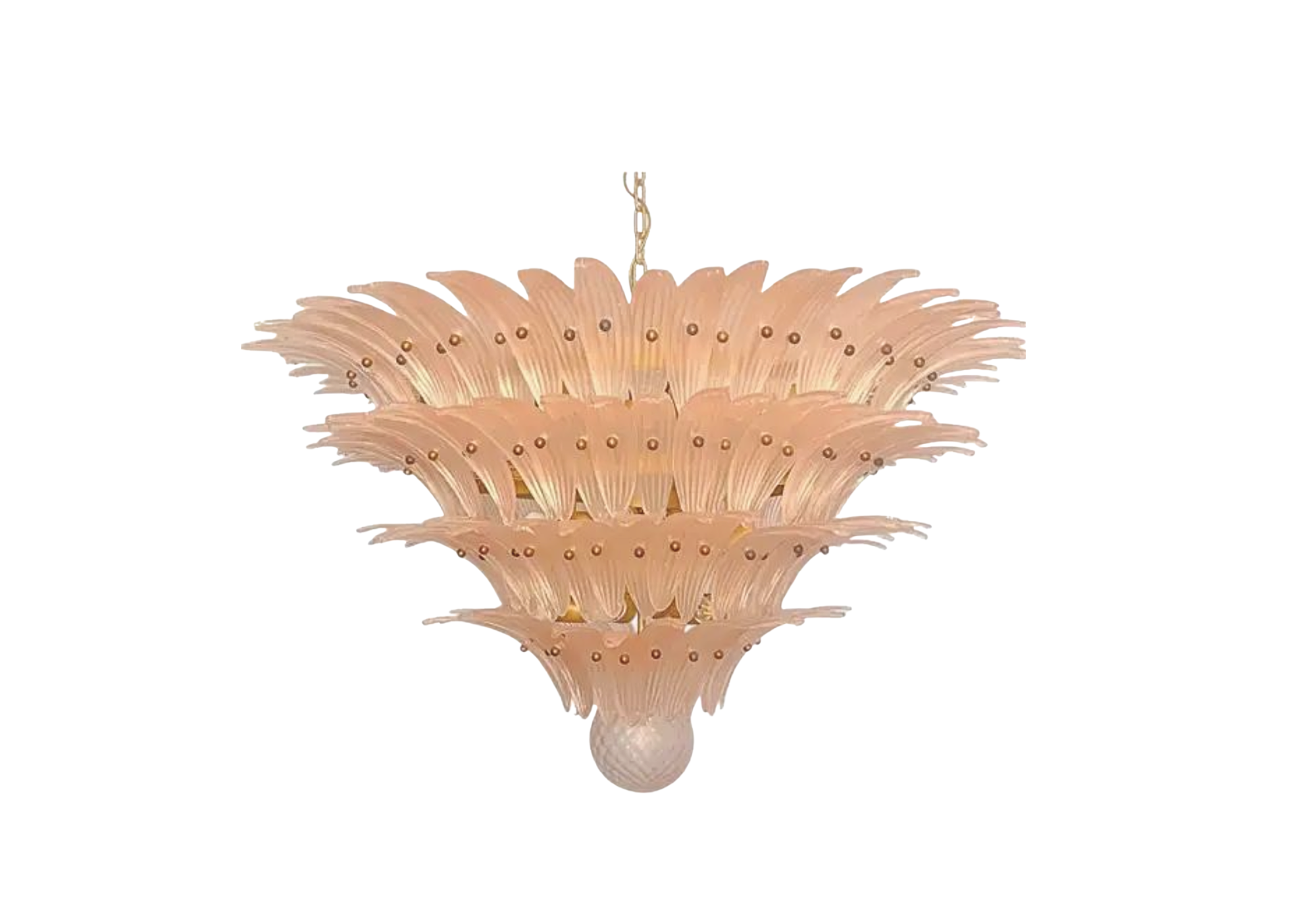 Murano Chandelier- Palmette- 163 Satin Pink glasses