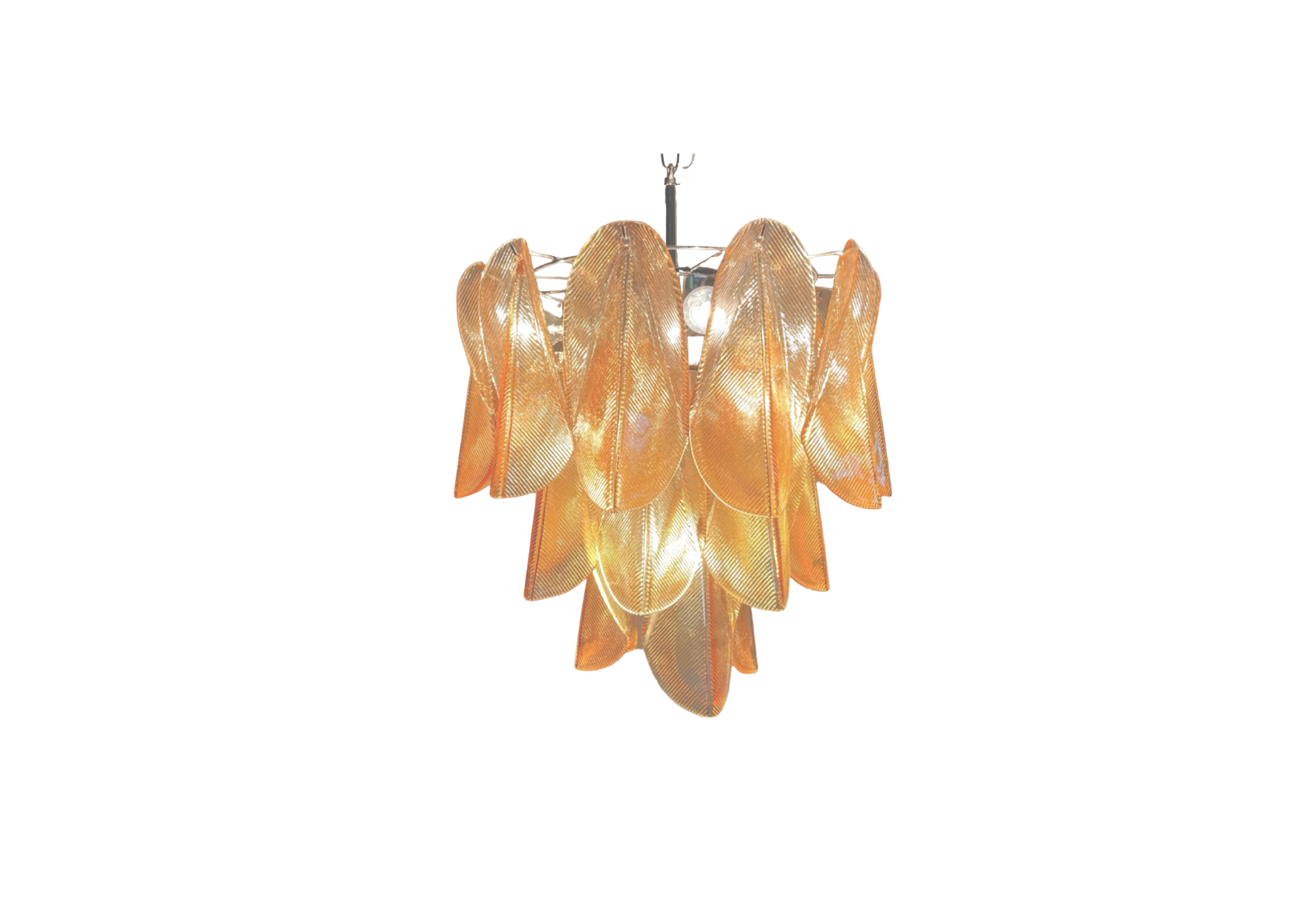 Murano chandelier – Mazzega – 23 rondini Amber glass
