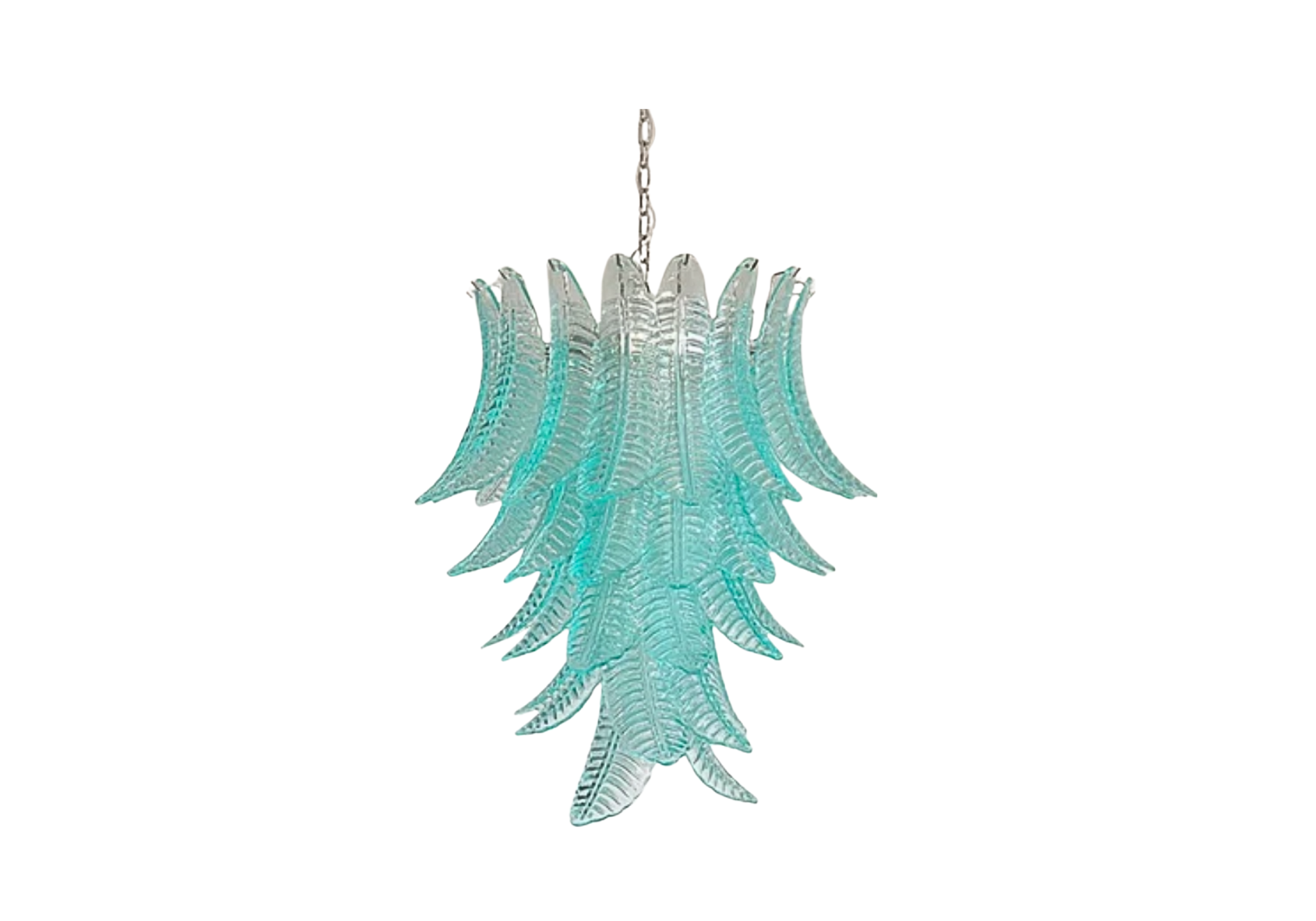 Murano chandelier – 52 Turquoise Felci Glass